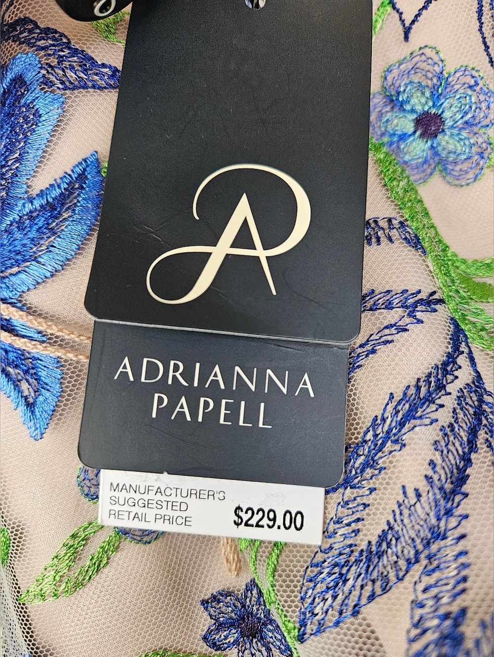 Adrianna Papell Floral Embroidered Spring Midi Dress - Picture 2 of 3